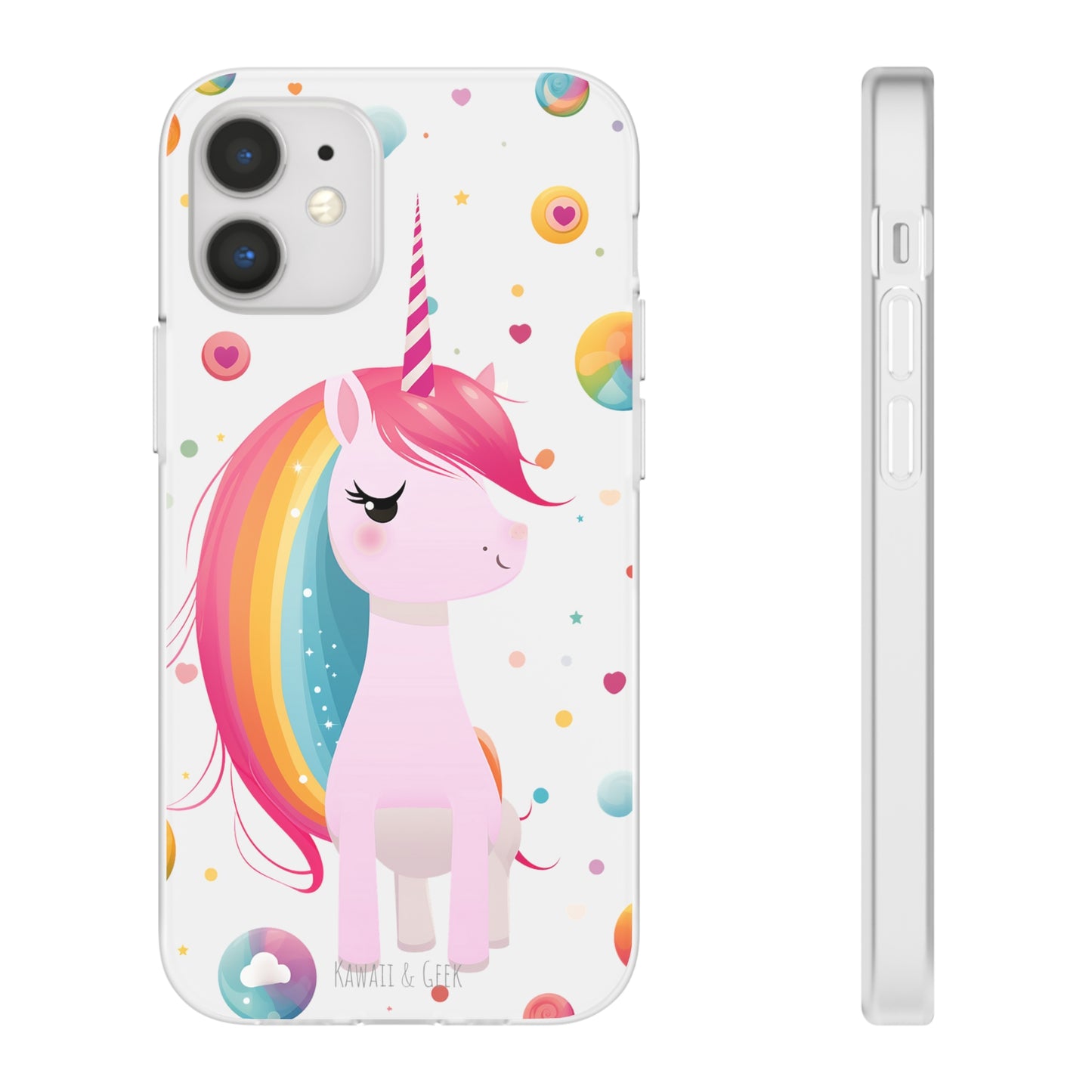 Kawaii Unicorn Flexi Transparent Phone Case