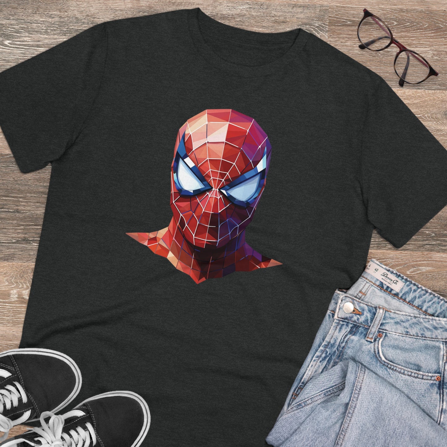 Spider-Man Polygonal Geometric T-Shirt - Swing into Stylish Adventure