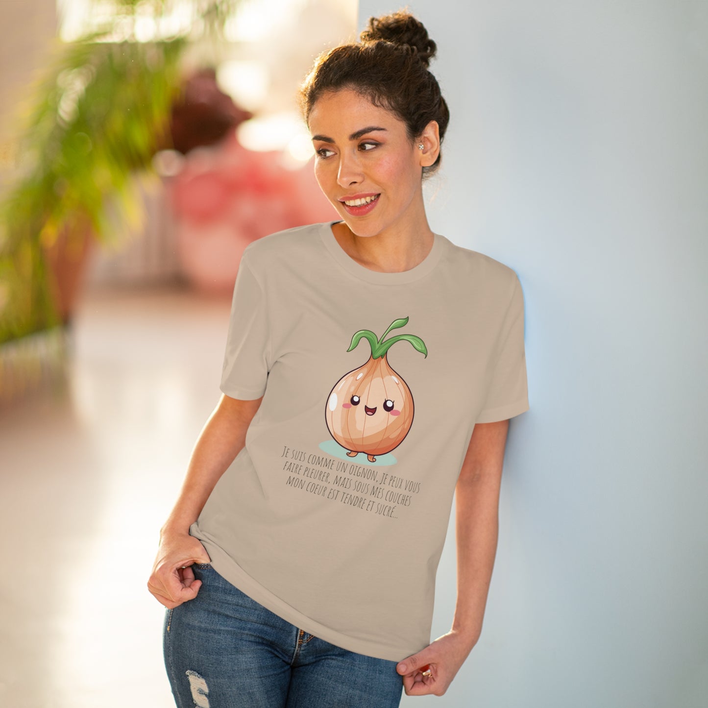 Sweet and Sassy Eco-Friendly Onion T-Shirt for Heartfelt Style - FRENCH