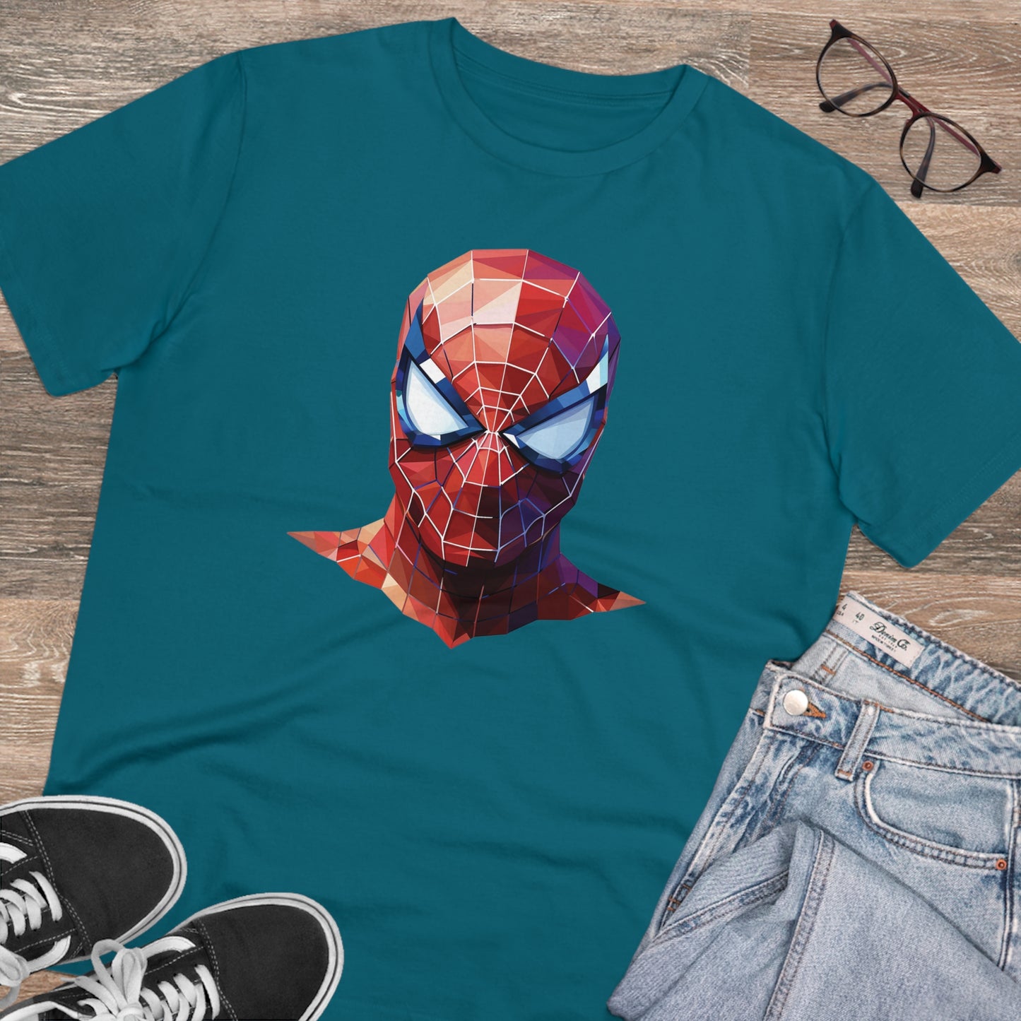 Spider-Man Polygonal Geometric T-Shirt - Swing into Stylish Adventure