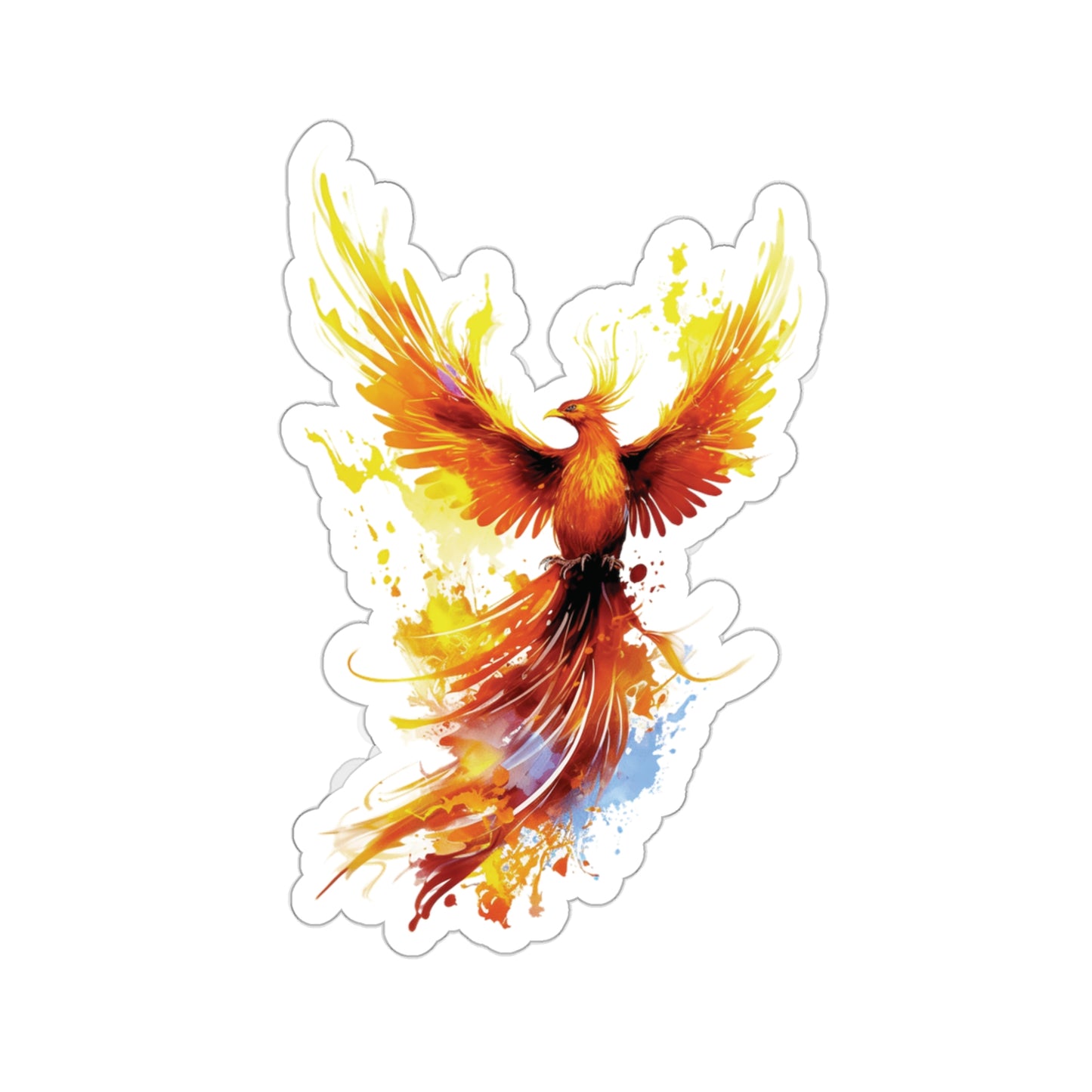 Burning Phoenix Watercolor Sticker - Add a Symbol of Resilience and Beauty to Your Collection