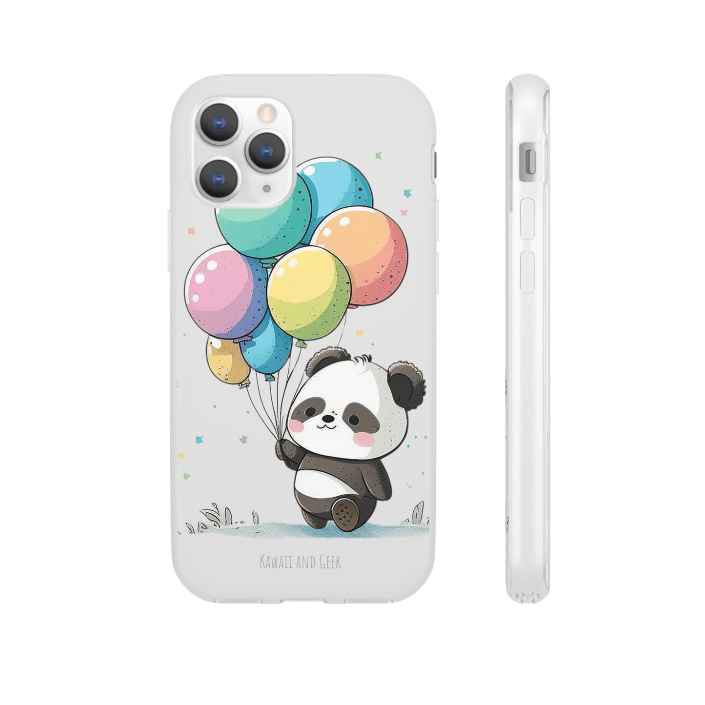 Cute Panda with Balloons flexi Smartphone Case - Add Some Adorable and Protective Style to Your Device