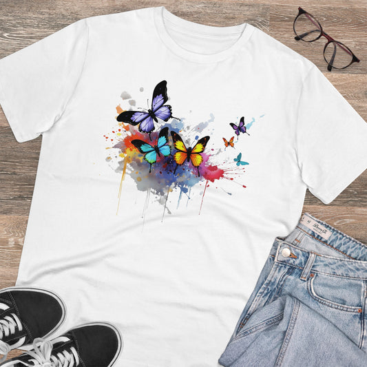 Butterflies Eco-Friendly T-Shirt - Embrace Nature's Vibrant Beauty in Watercolor Style