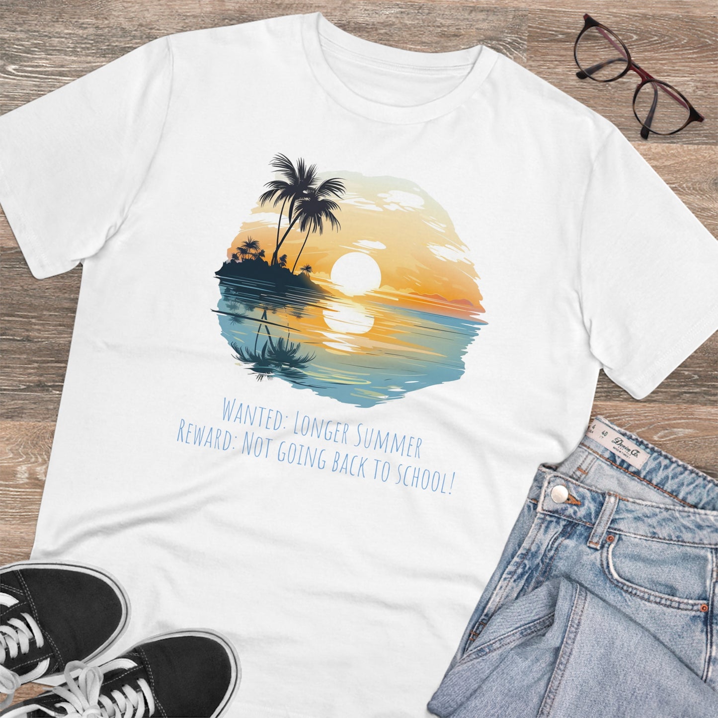 Eco-Friendly Sunset Beach T-shirt : Longer Summer Plea