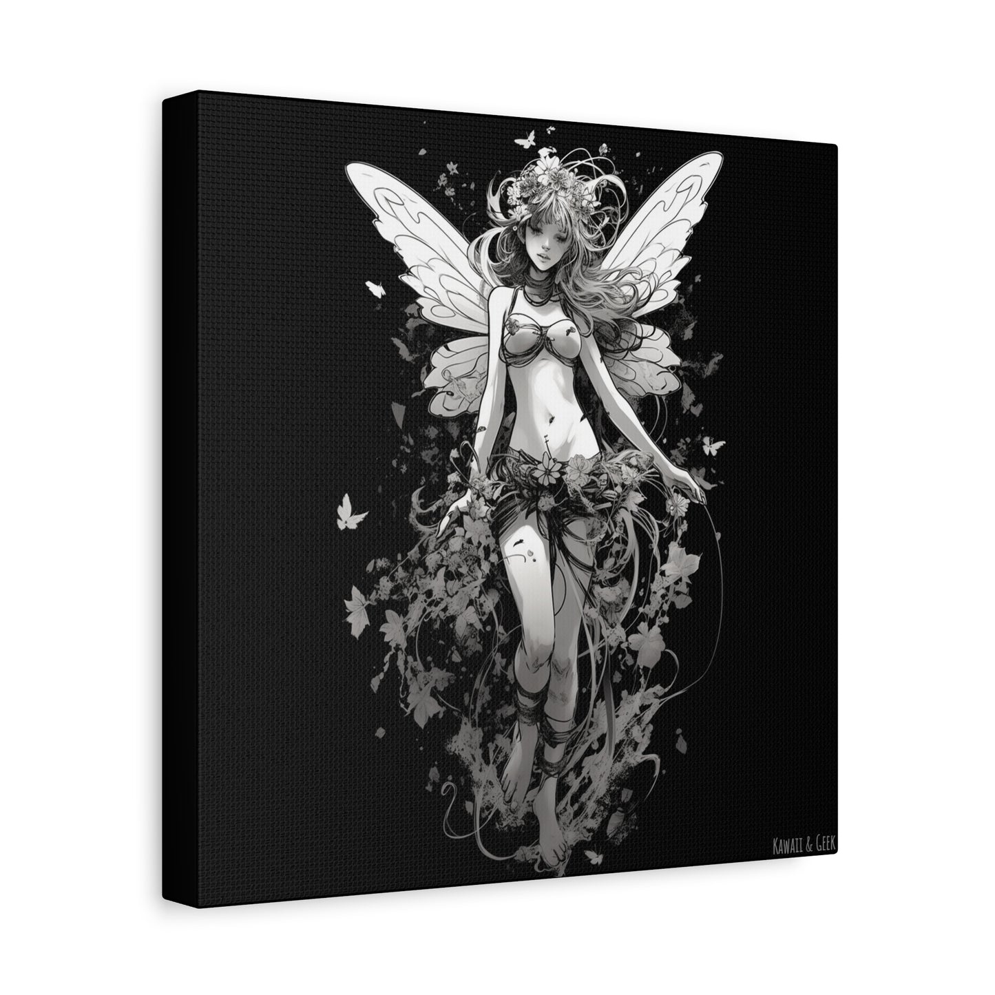 Beautiful Monochrome Fairy Canva - Embrace the Enchanting and Timeless Magic