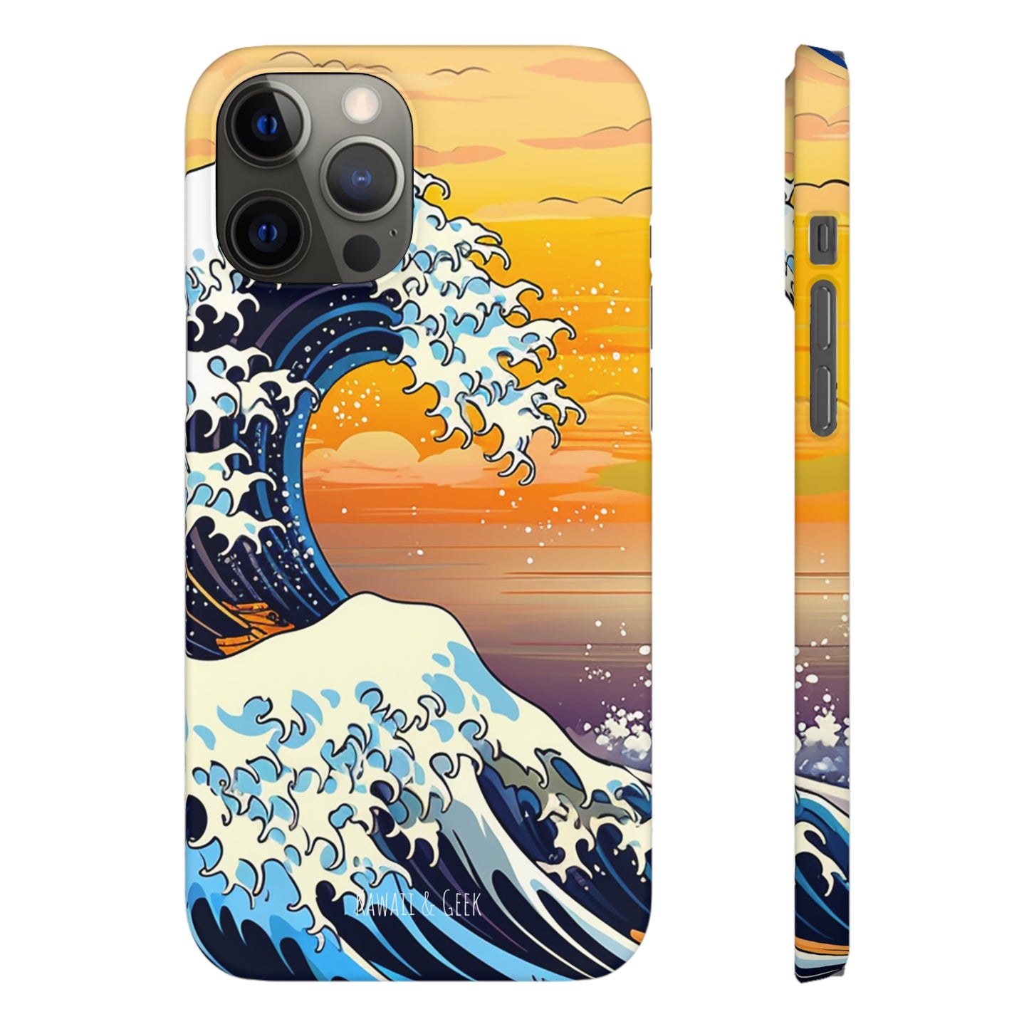 Sunset Big Wave Phone Case - Embrace the Majestic Hokusai Style in Your Hands