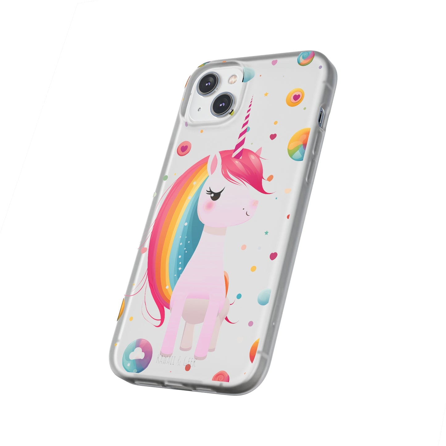 Kawaii Unicorn Flexi Transparent Phone Case