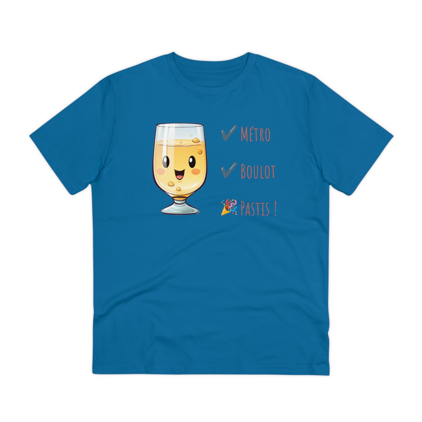 Métro, Boulot, Pastis T-Shirt - Cute Smiling Pastis Glass Design