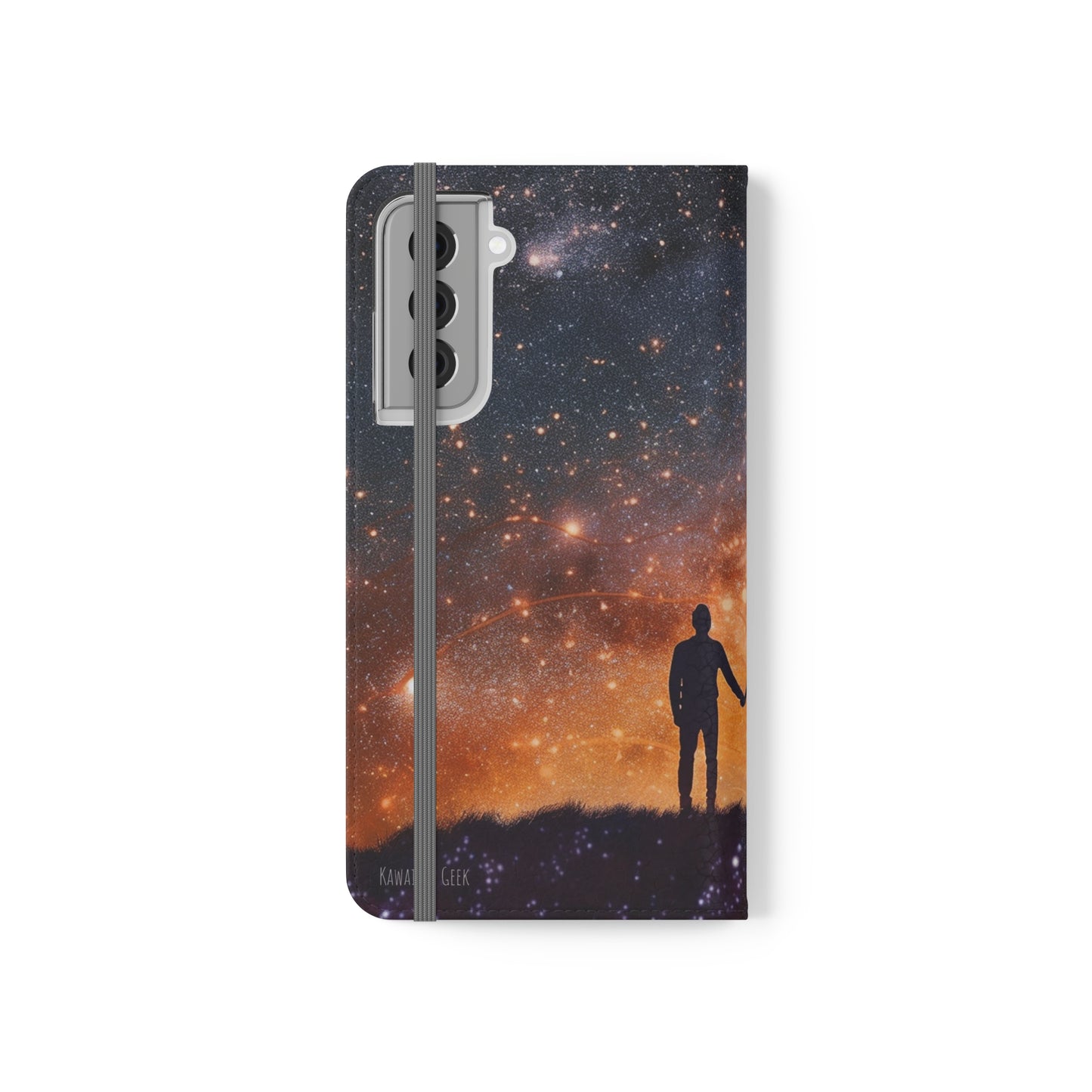 Starry Night Lovers Flip Phone Case - Embrace the Beauty of the Night Sky