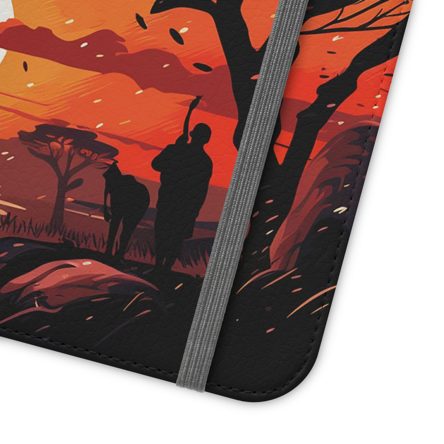 African Landscape Sunset Flip Phone Case - Capture the Serenity of the Savanna on Your Device