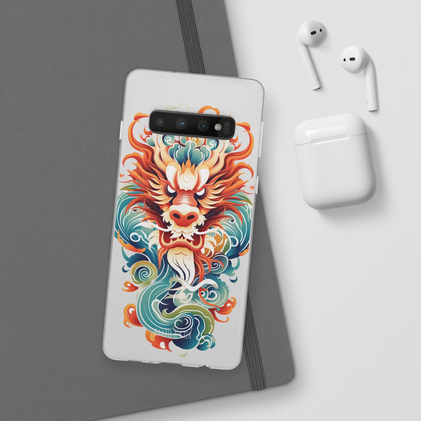 Chinese Ink Dragon Flexi Transparent Phone Case