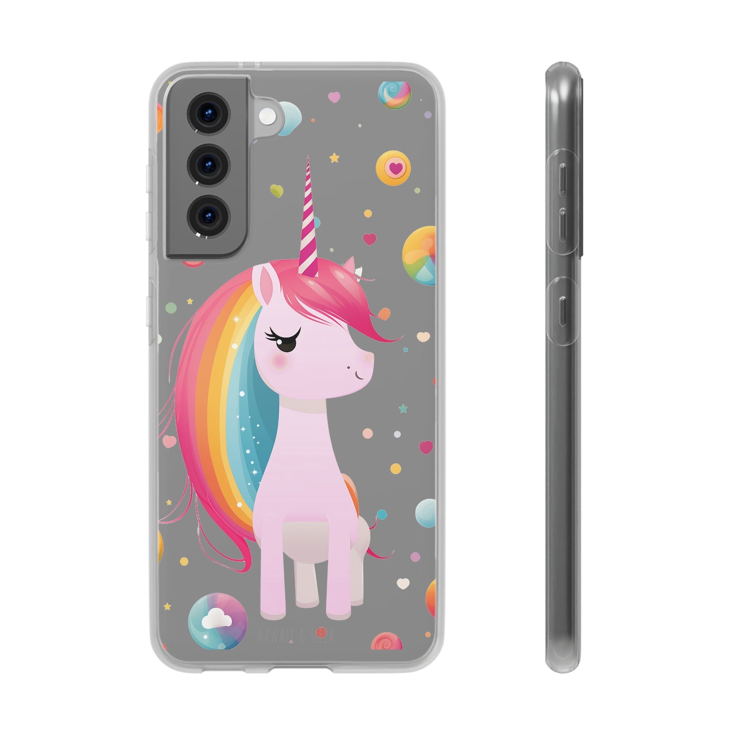 Kawaii Unicorn Flexi Transparent Phone Case