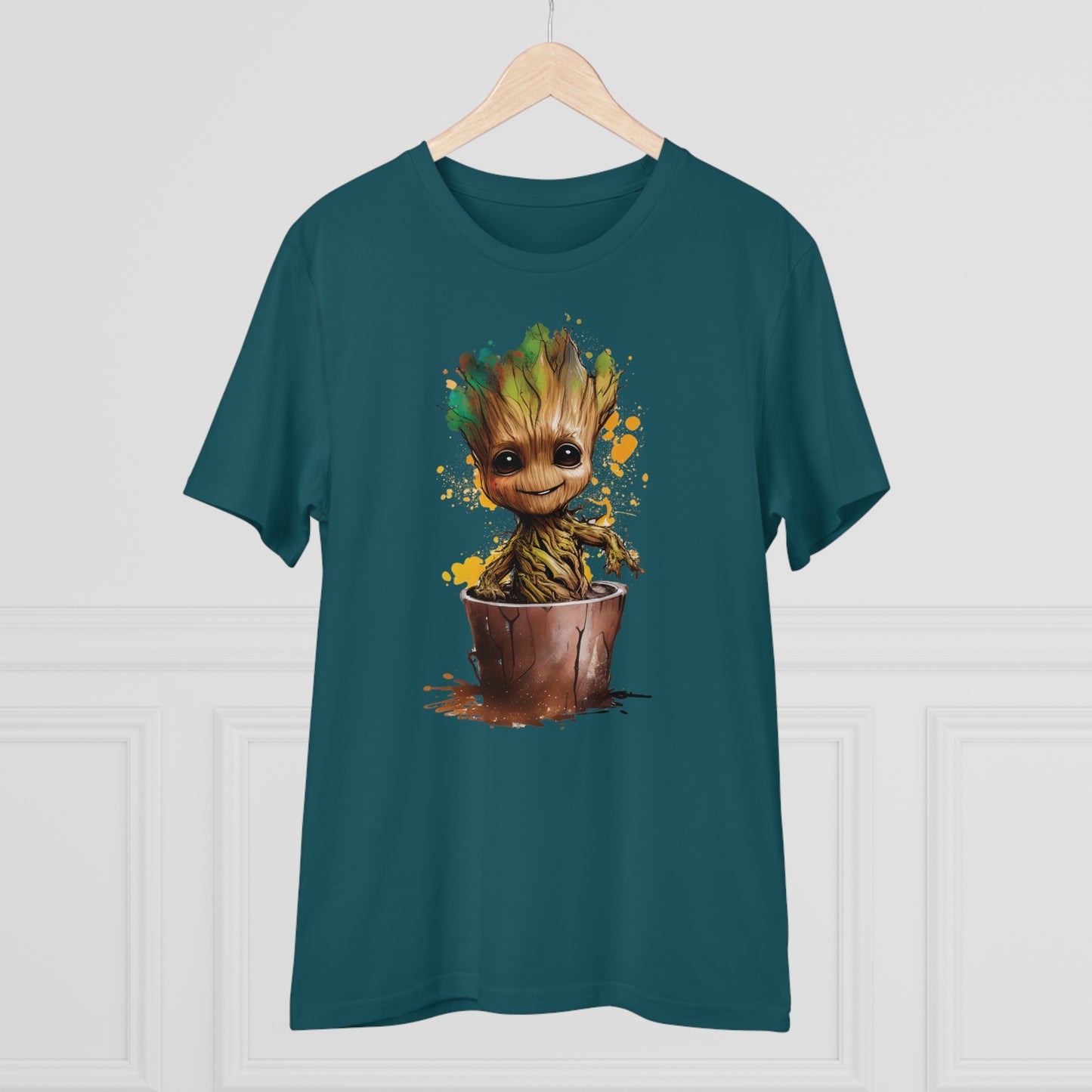 Eco-Friendly Baby Groot Watercolor Style Unisex T-Shirt - Add Some Fun and Sustainable Style to Your Wardrobe