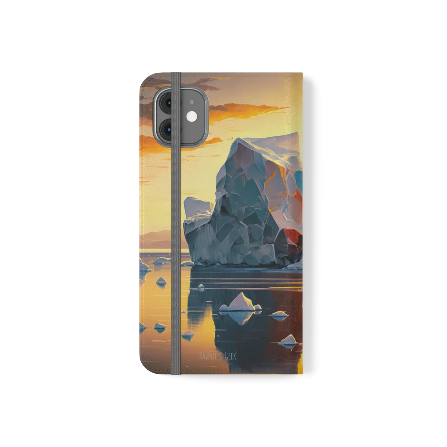 Arctic Landscape and Iceberg at Sunset Flip Phone Case - Capture the Serenity of Nature on Your Device