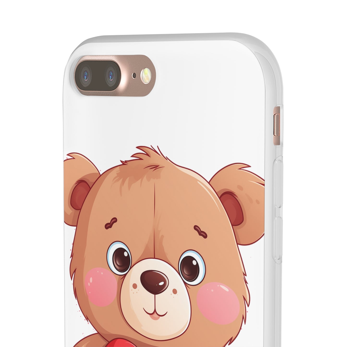 Teddy Bear Heart Phone Case - Flexi & Semi-Transparent - Valentine's Day