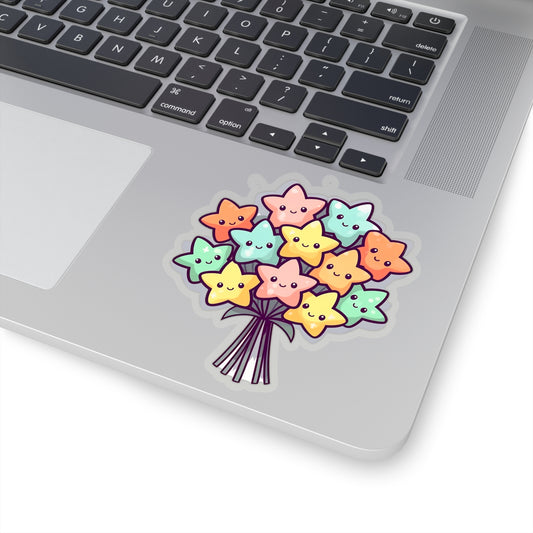 Cute Bouquet of Kawaii Stars Sticker - Add Some Adorable and Colorful Style to Your Life