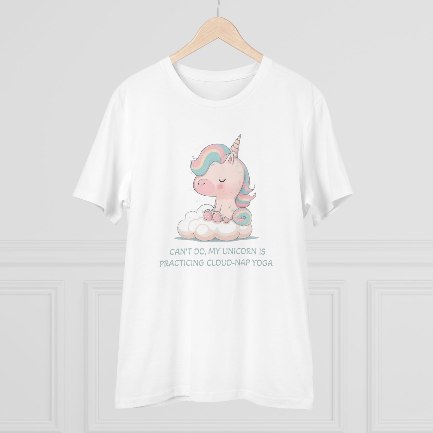 Cute Unicorn Cloud-Nap Yoga T-Shirt - Unisex and Eco-Friendly Statement Tee - Unicorn T-shirt