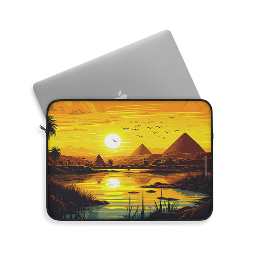 Egyptian Sunset Laptop Sleeve - Protect Your Device with Stunning Egyptian Landscape Artwork