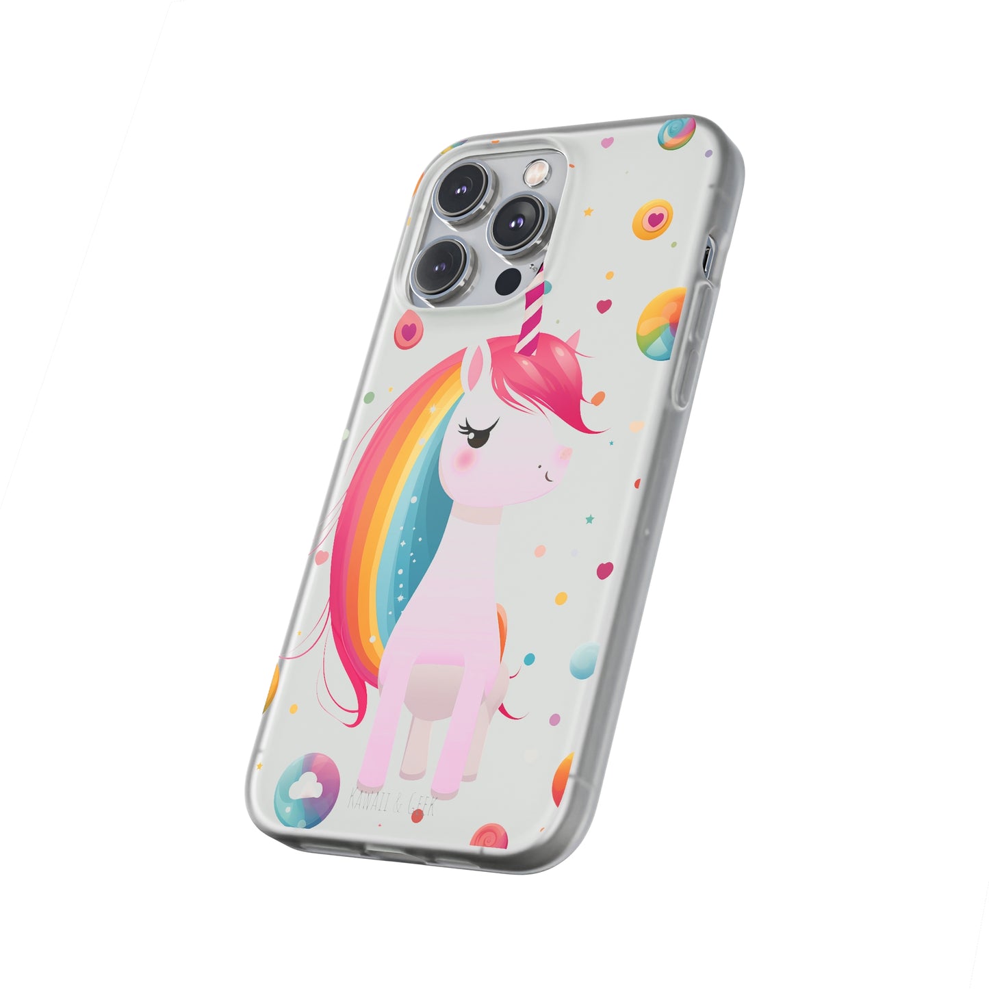 Kawaii Unicorn Flexi Transparent Phone Case