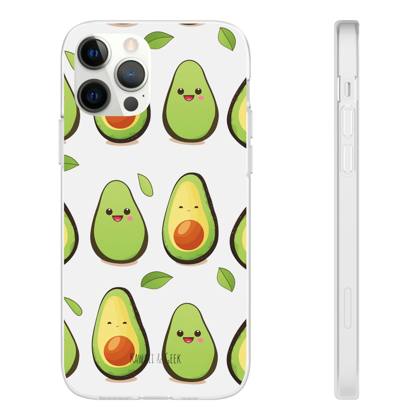 Cute Avocado Transparent Flexi Case: Perfect Blend of Style & Function