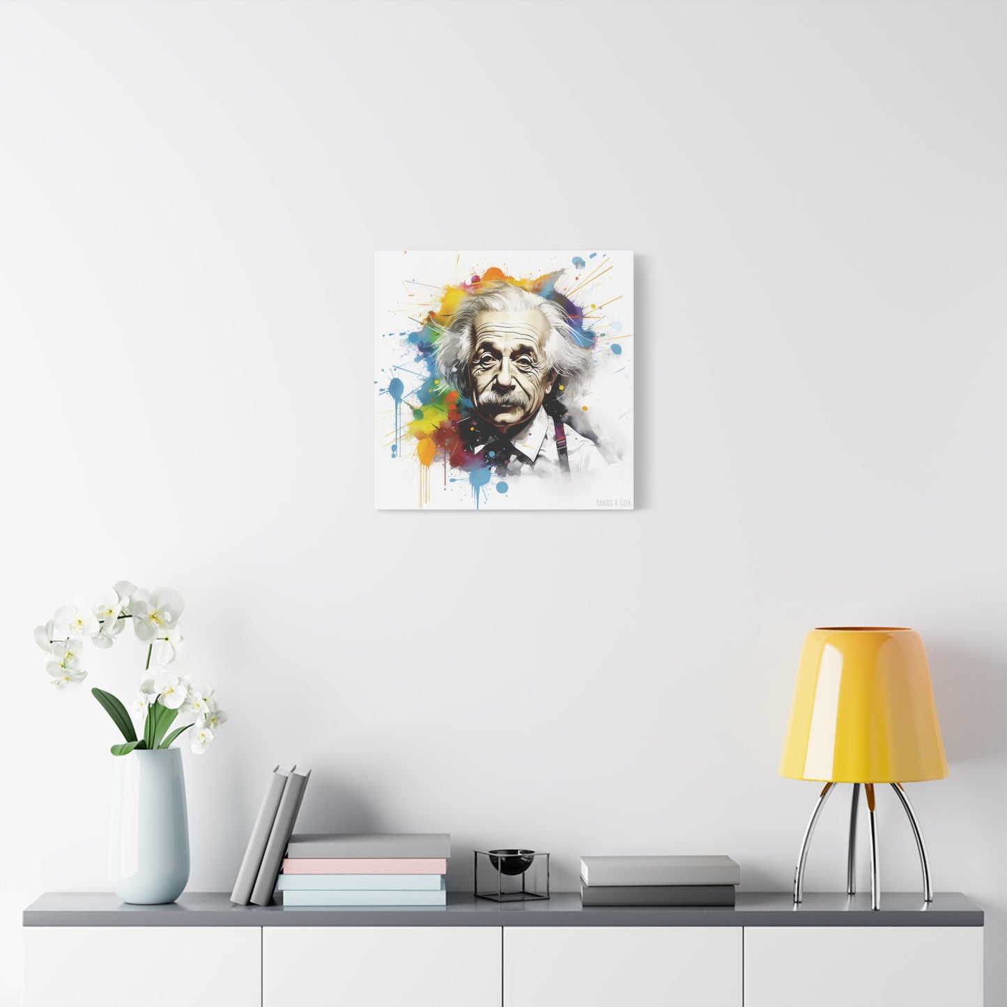 Albert Einstein: Vivid Watercolor Cotton Canvas