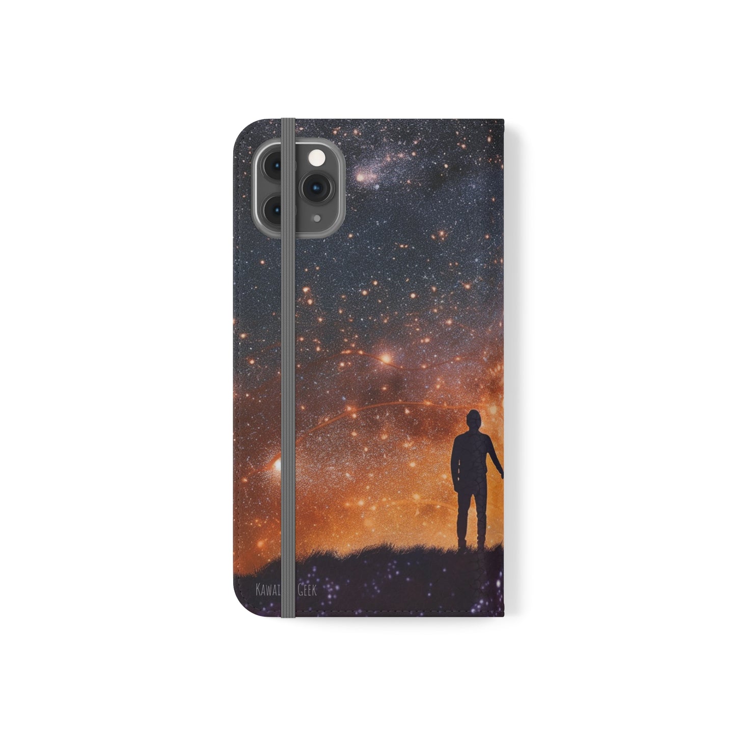 Starry Night Lovers Flip Phone Case - Embrace the Beauty of the Night Sky