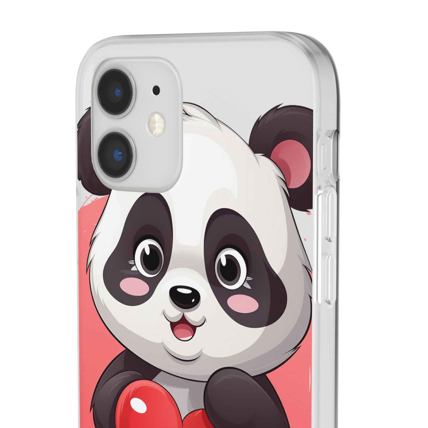 Valentine's Panda Heart Phone Case - Flexi & Semi-Transparent