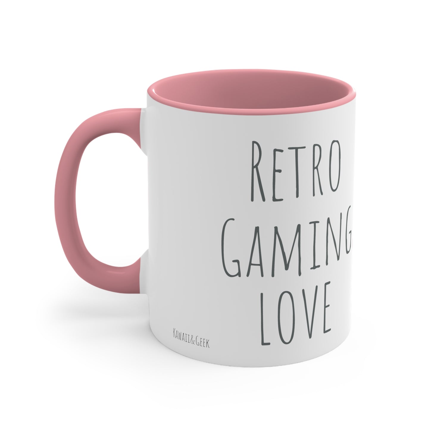 Retro Gaming Love Mug - 11oz Bicolor Pixel Heart Cup - Valentine's Day