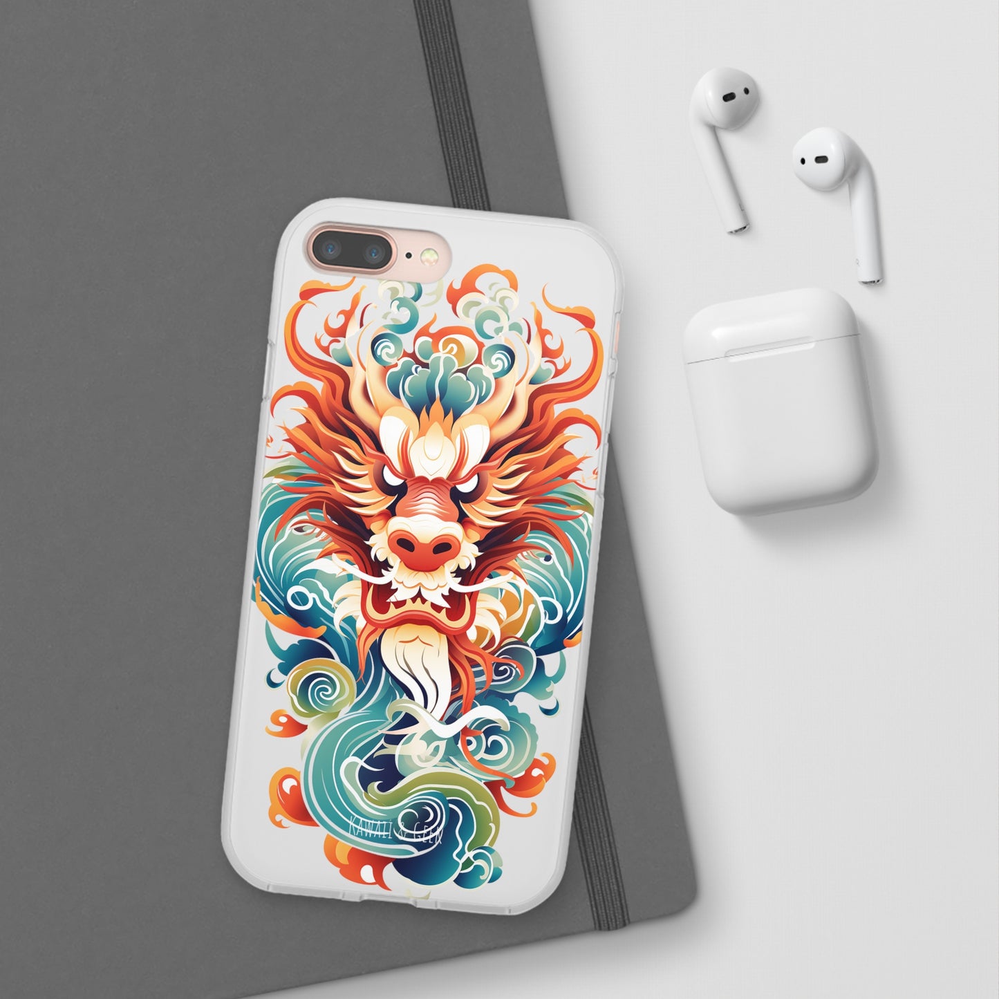 Chinese Ink Dragon Flexi Transparent Phone Case