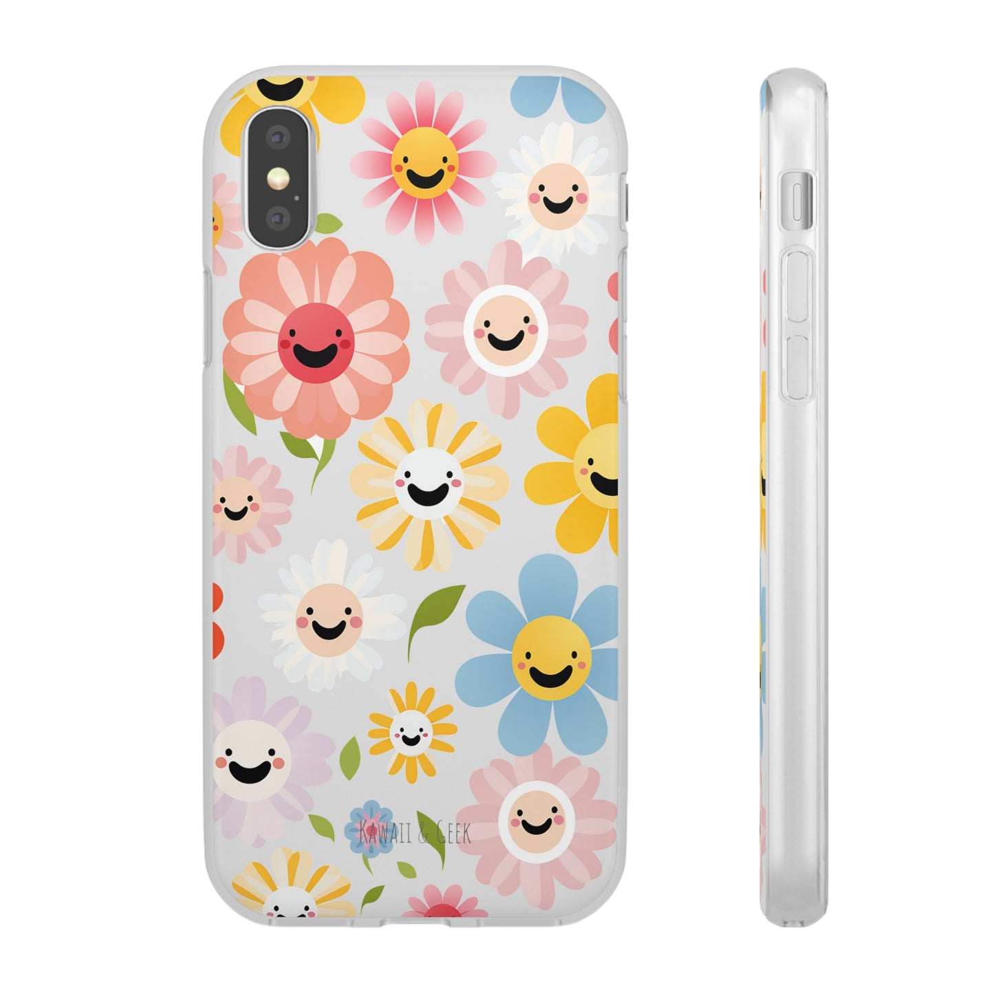 Kawaii Flowers Flexi Transparent Phone Case