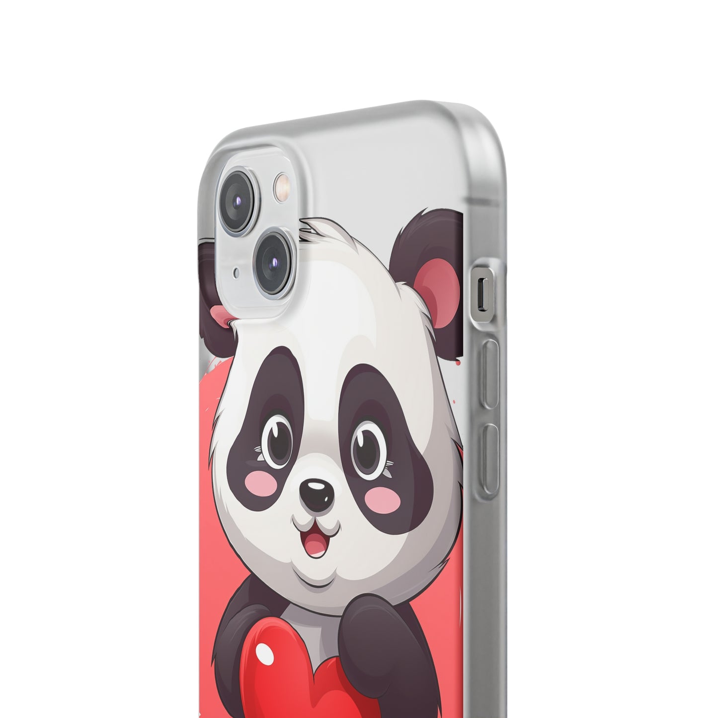 Valentine's Panda Heart Phone Case - Flexi & Semi-Transparent