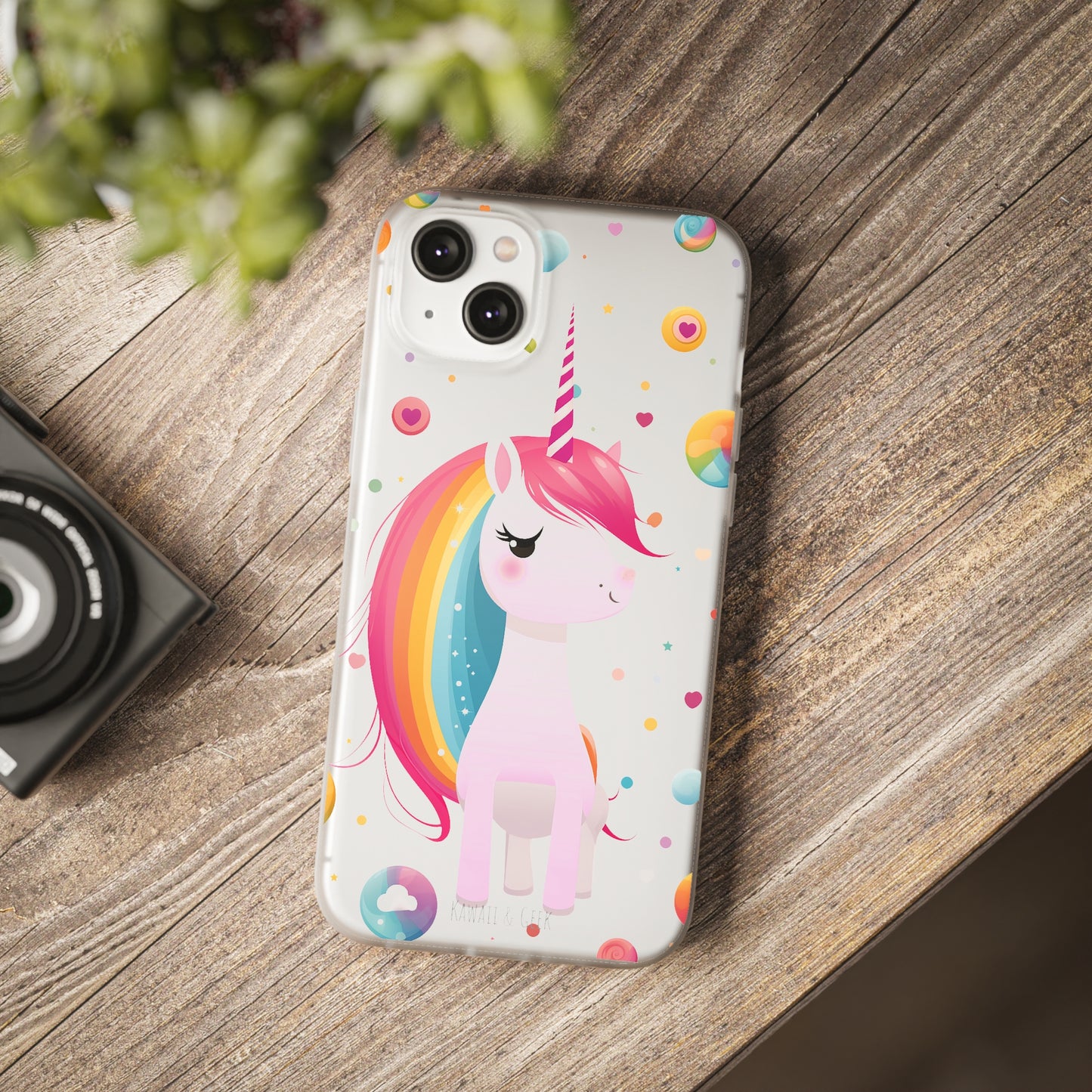 Kawaii Unicorn Flexi Transparent Phone Case