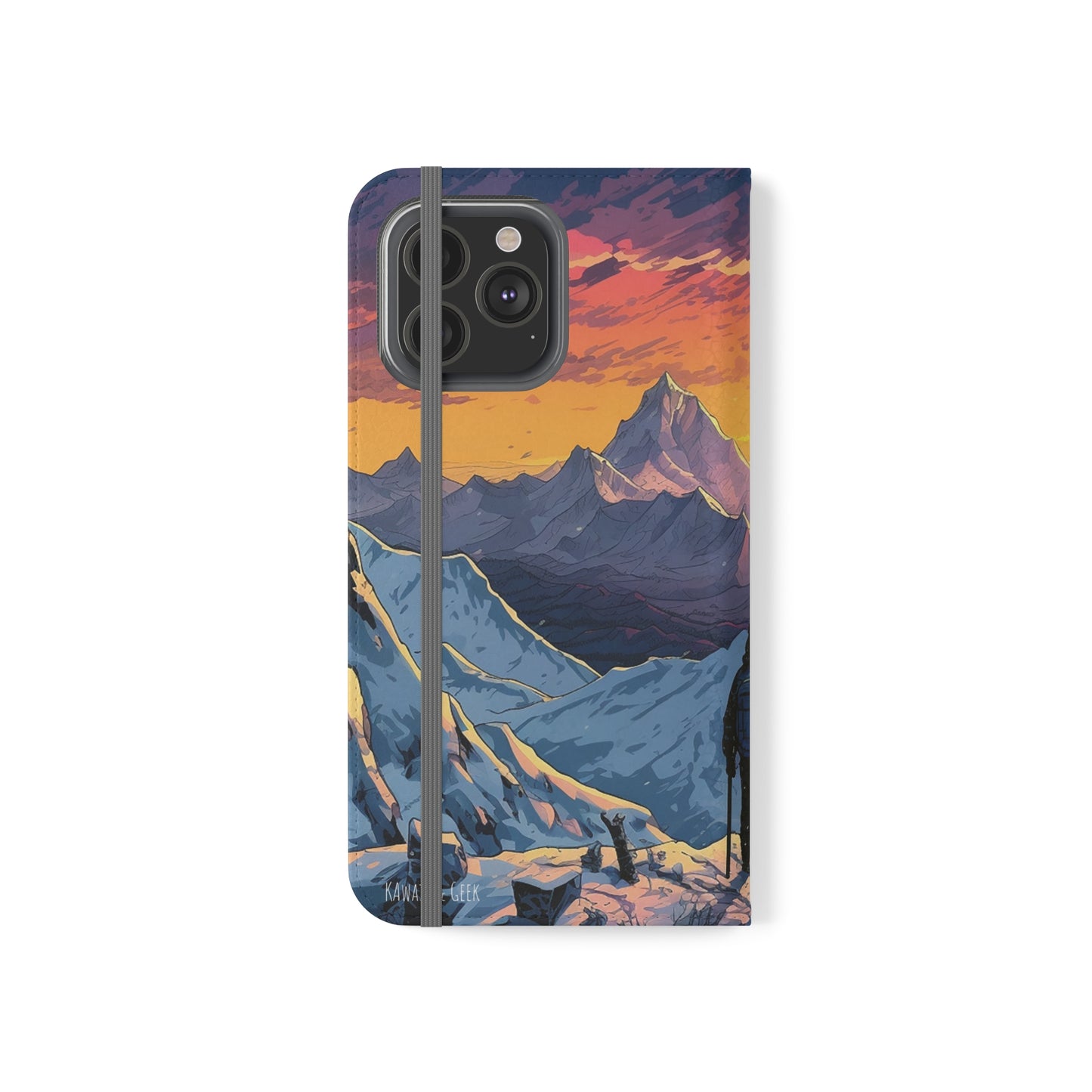 Snowy Mountain Landscape Sunset Flip Phone Case - Embrace the Beauty of Nature on Your Device