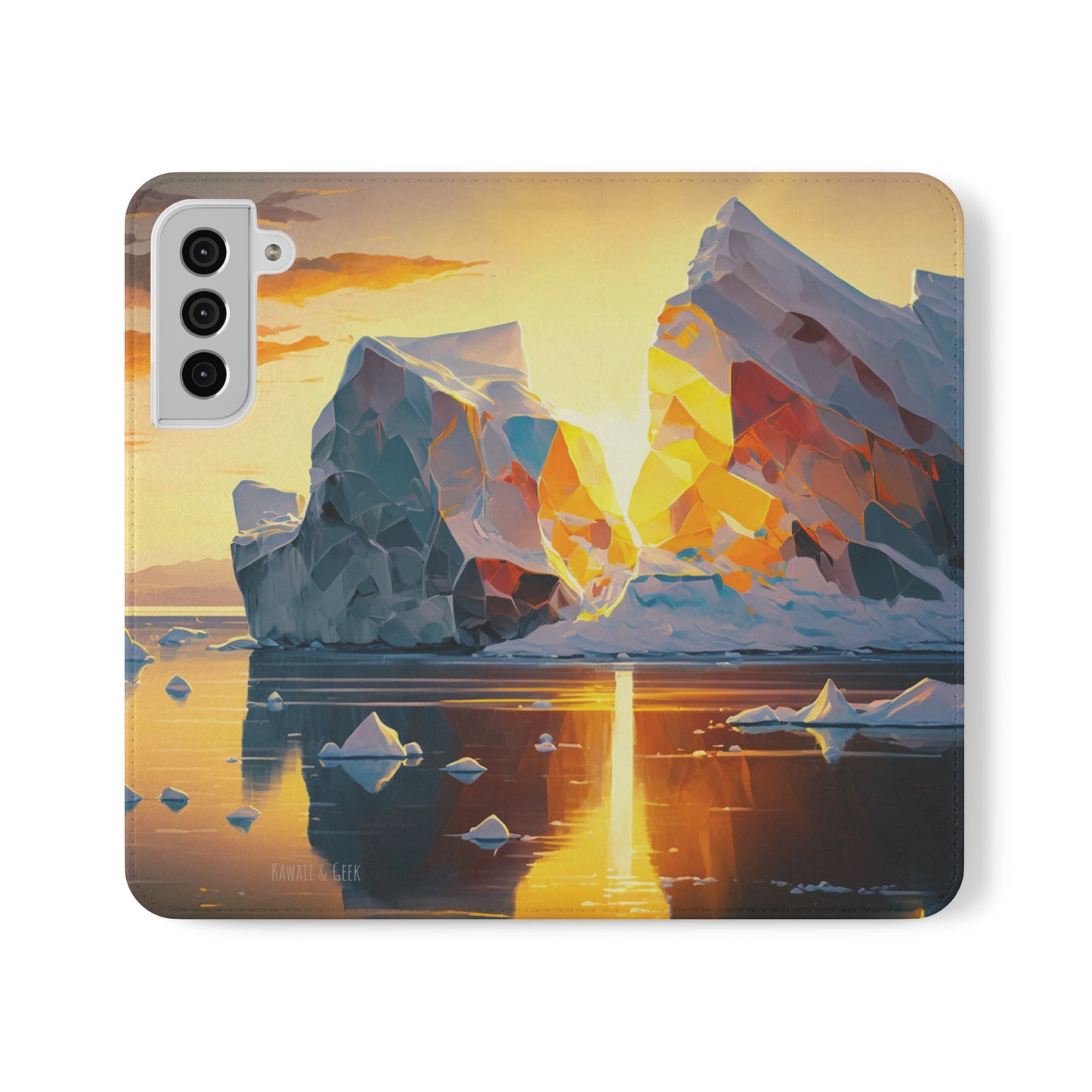 Arctic Landscape and Iceberg at Sunset Flip Phone Case - Capture the Serenity of Nature on Your Device