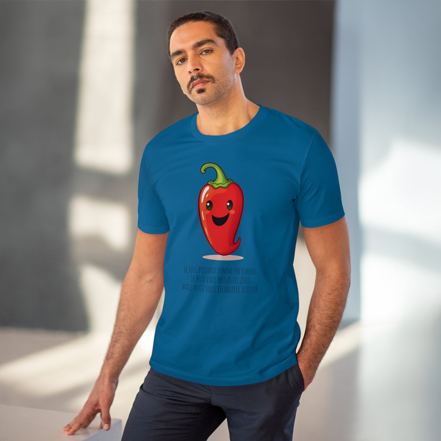 Cute and Smiling Red Hot Pepper Eco-Friendly T-Shirt - FRENCH