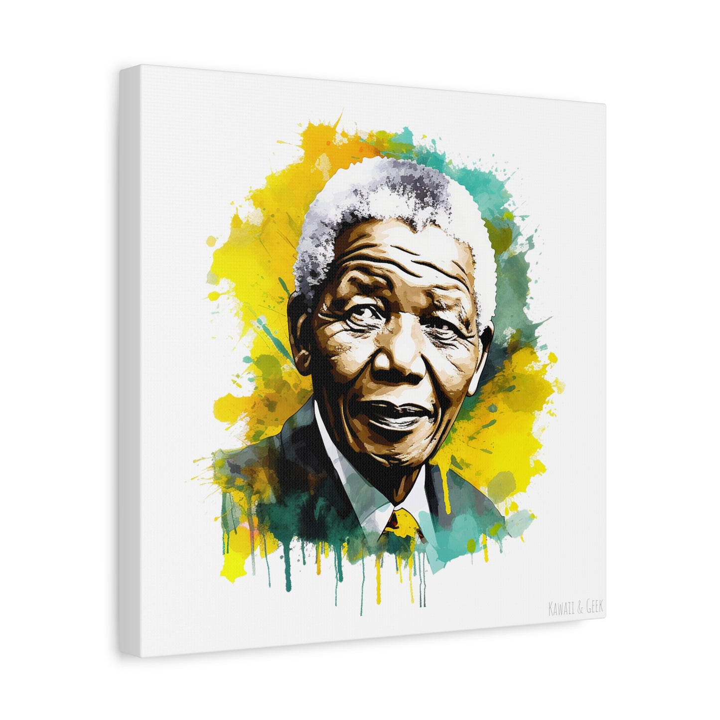 Nelson Mandela Canvas - Inspiring Leadership in Vivid Hues