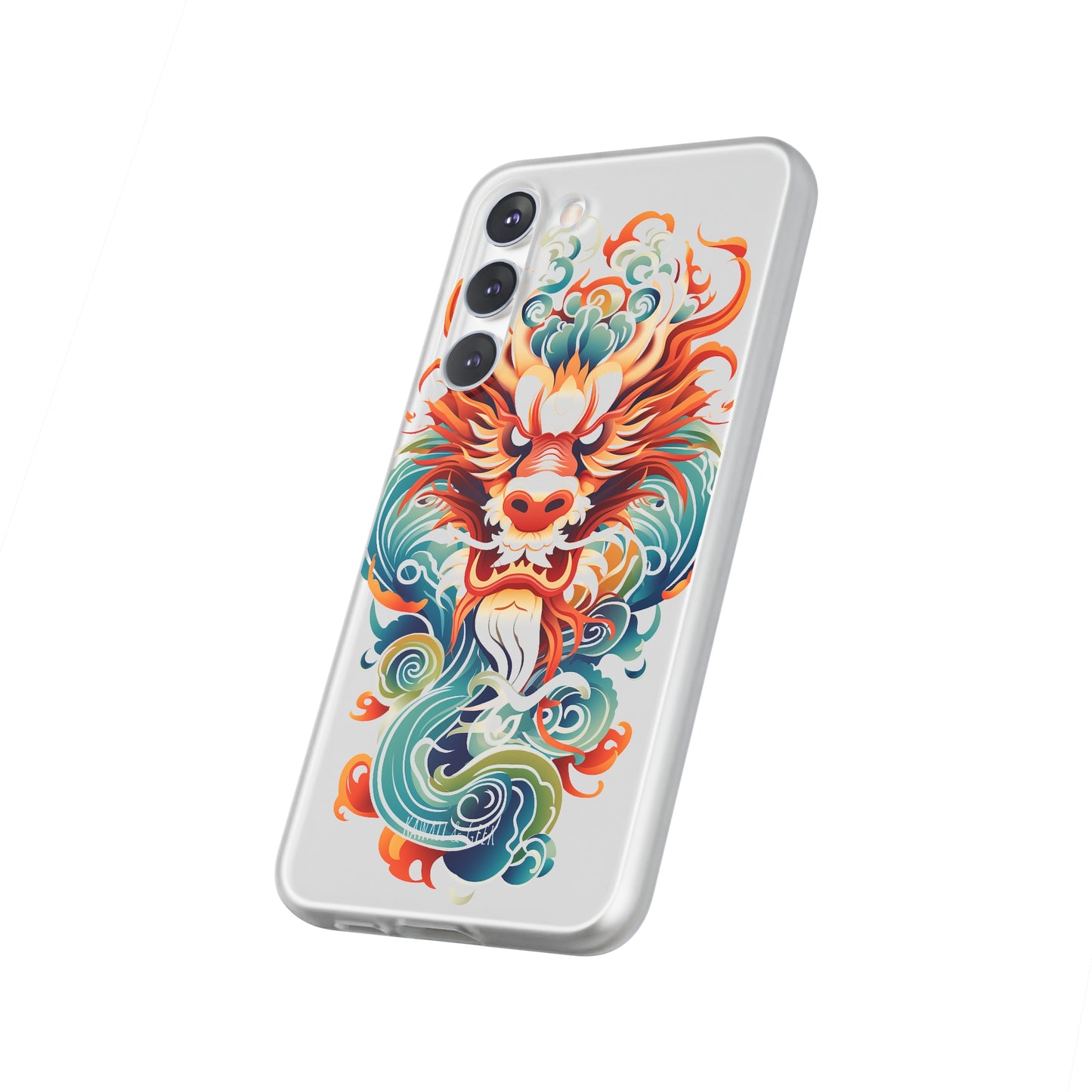 Chinese Ink Dragon Flexi Transparent Phone Case