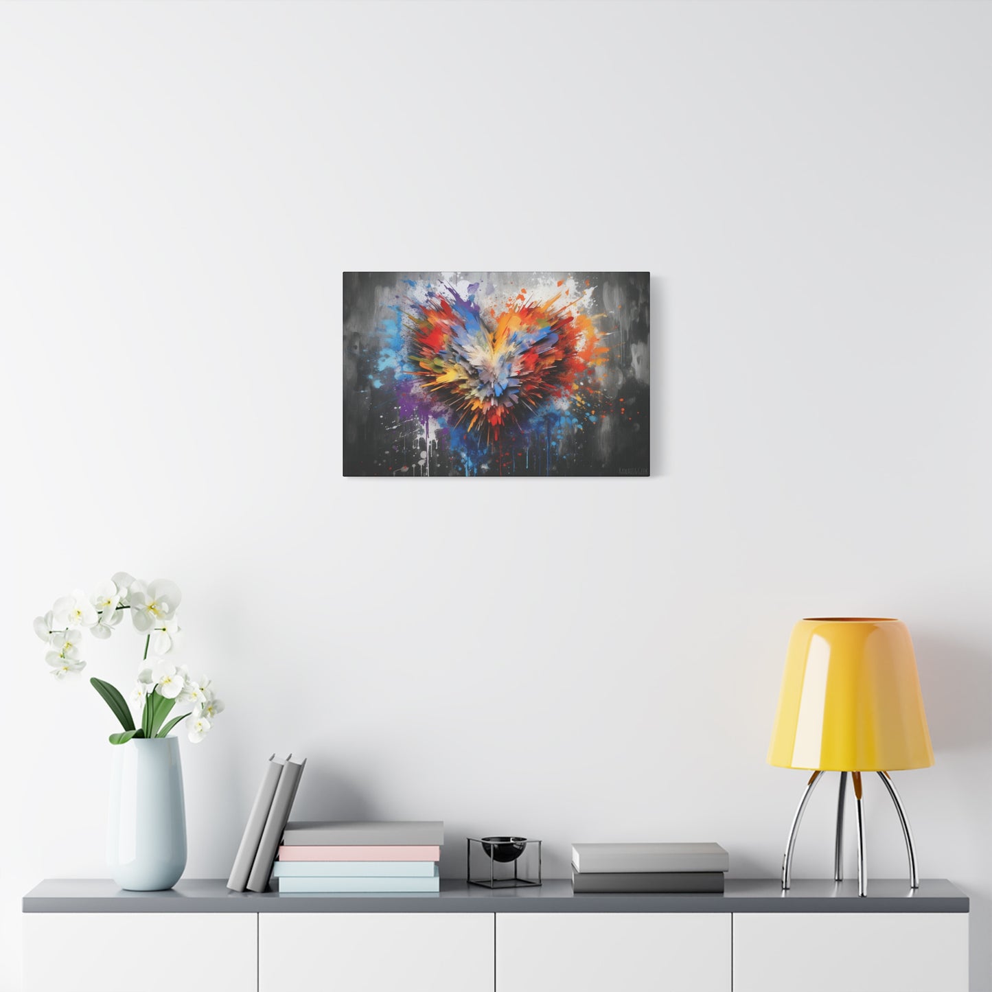 Vibrant Heart Colors Explosion Premium Cotton Canvas