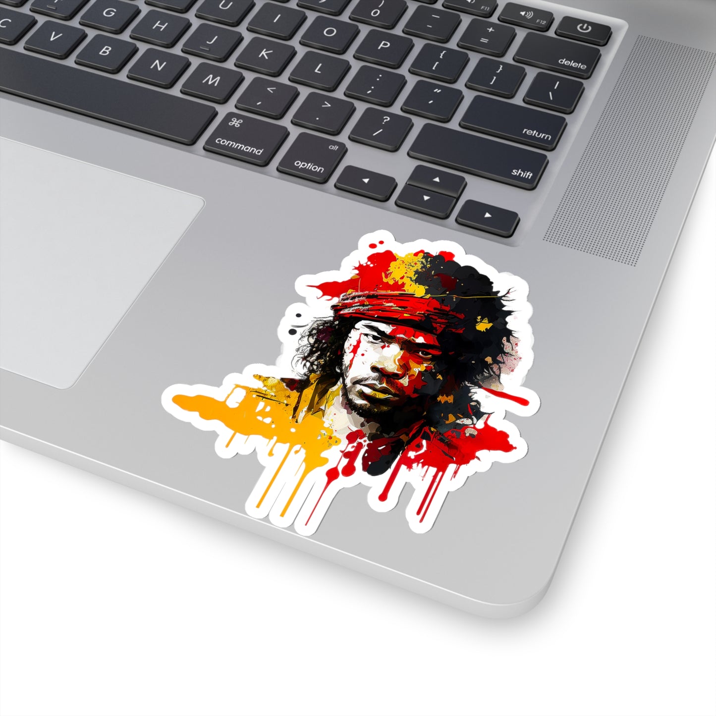 Jimi Hendrix in Watercolor Style Sticker - Add Some Musical and Artistic Style to Your Tech