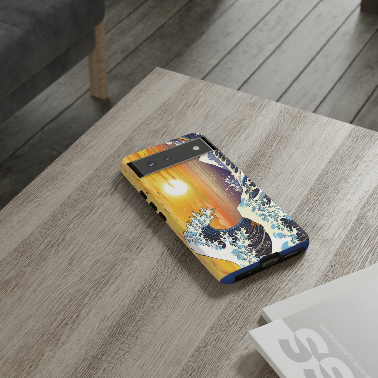 Sunset Big Wave tough Phone Case - Embrace the Majestic Hokusai Style in Your Hands