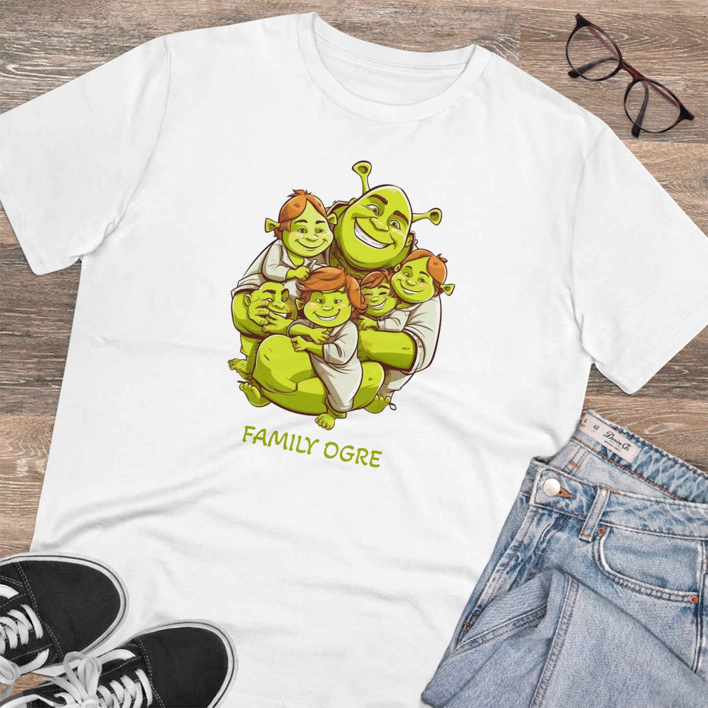 Family Ogre - Unisex Eco-Friendly T-Shirt - Celebrate Father's Day with Shrek and His Kids