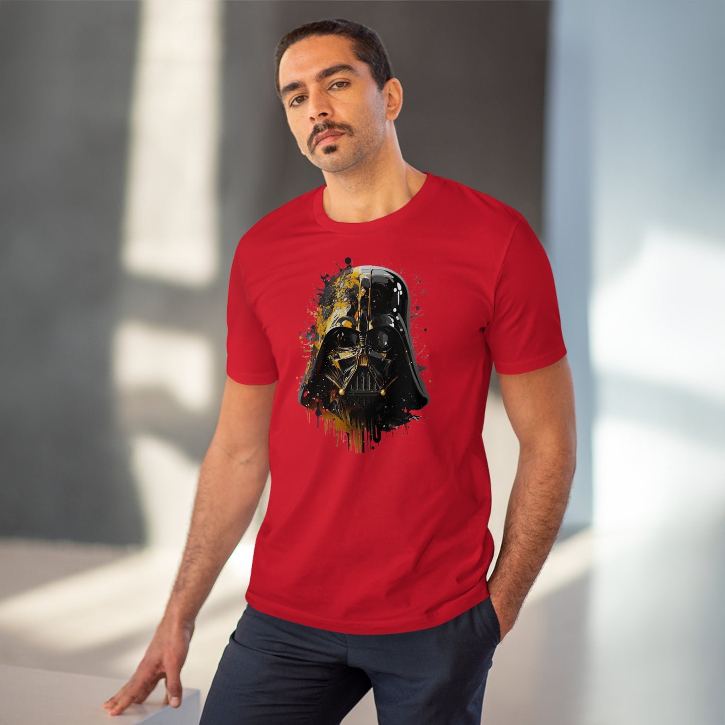 Darth Vader in Watercolor Style Eco-Friendly Unisex T-Shirt - Add Some Artistic and Sustainable Style to Your Wardrobe