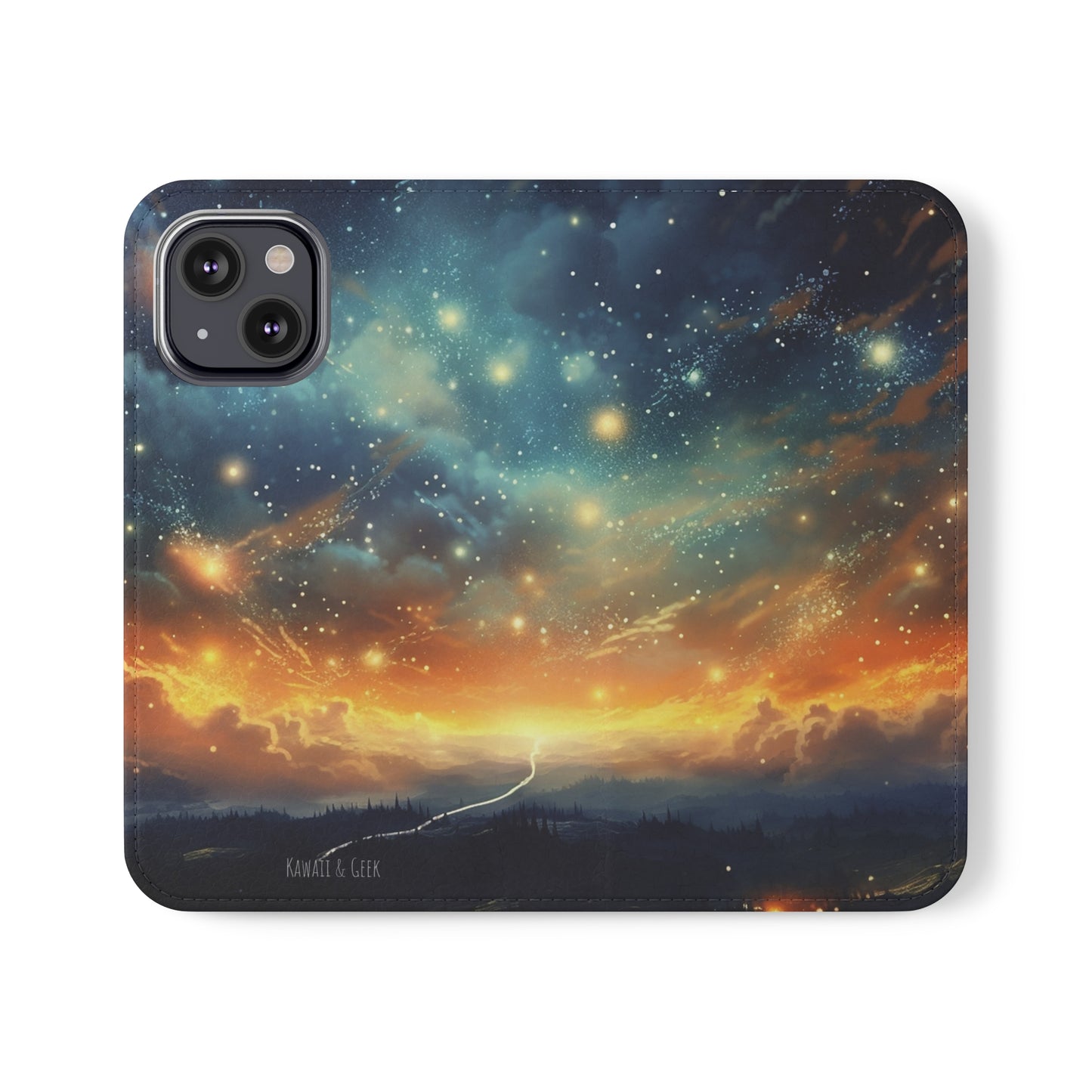 Wonderful Starry Night Flip Phone Case - Embrace the Beauty of the Night Sky