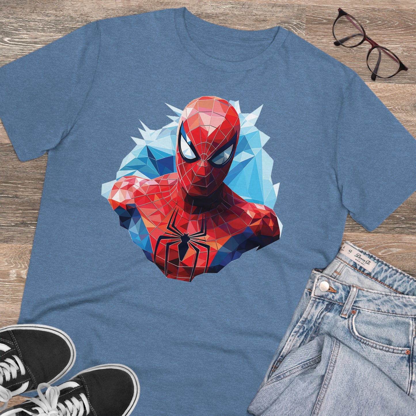 Spider-Man Polygonal Geometric T-Shirt - Swing into Stylish Adventure