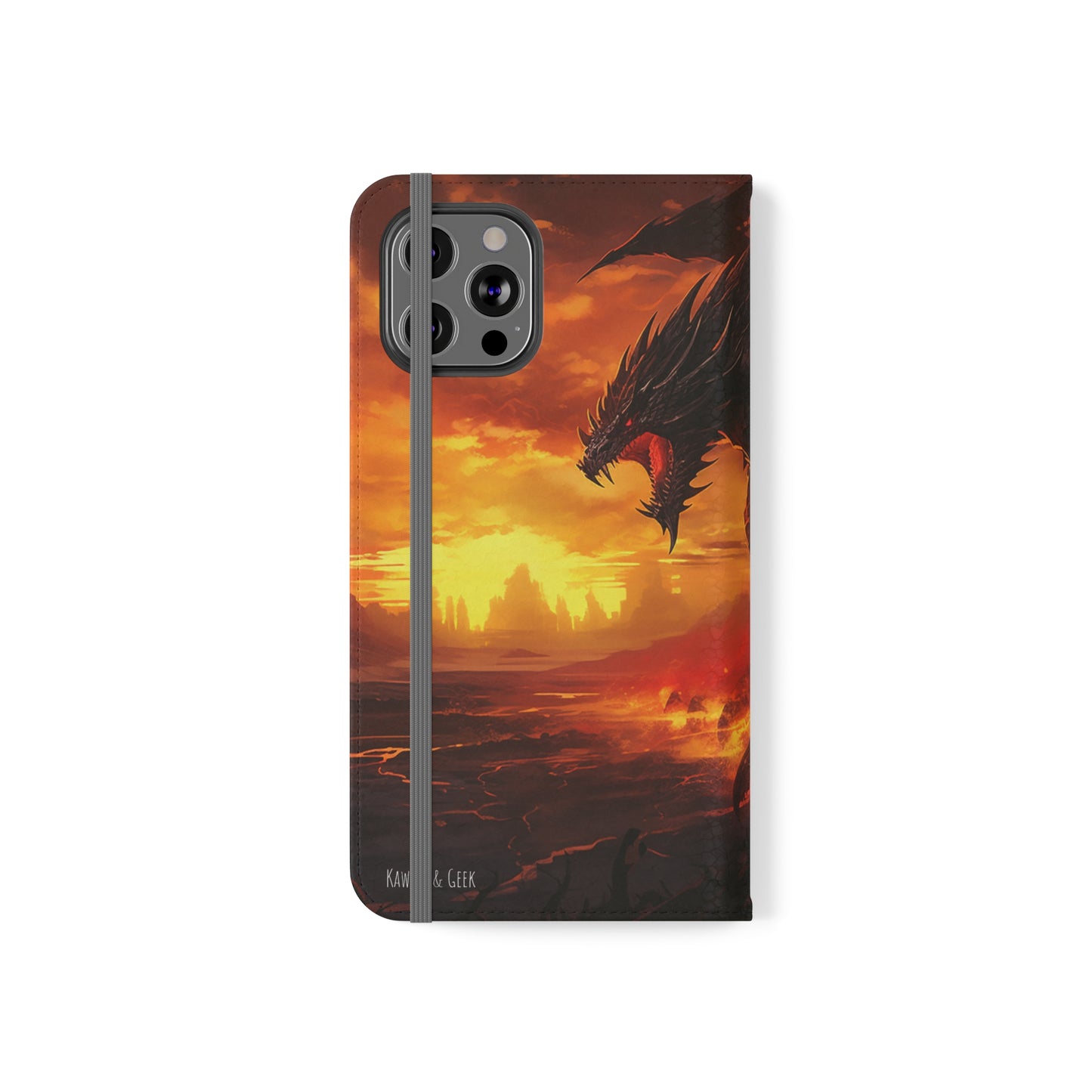 Apocalyptic Red Dragon Flip Phone Case