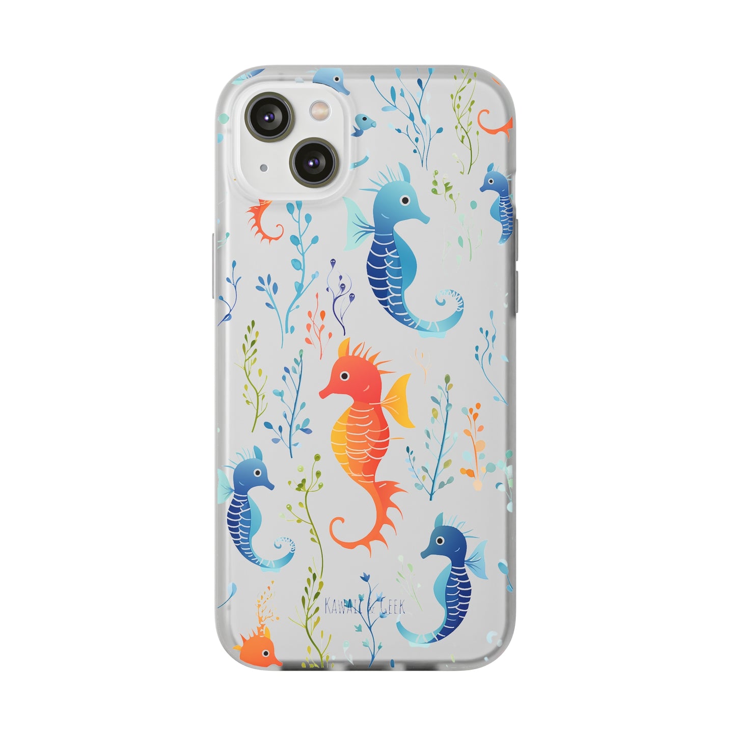 Underwater Seahorse Flexi Transparent phone Case : Dive into Cuteness!