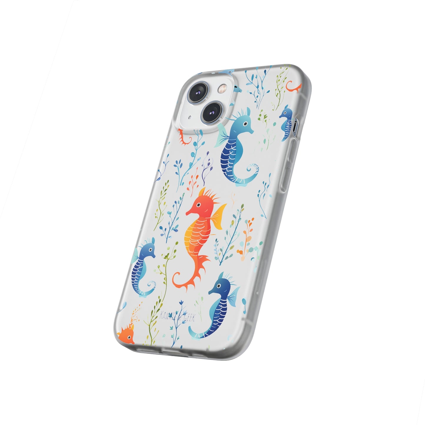 Underwater Seahorse Flexi Transparent phone Case : Dive into Cuteness!