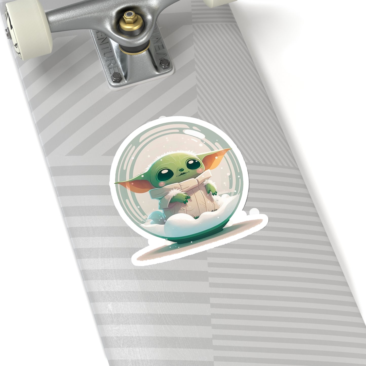 Cute Baby Yoda in a Snowball Sticker - Add Some Adorable and Festive Style to Your Tech