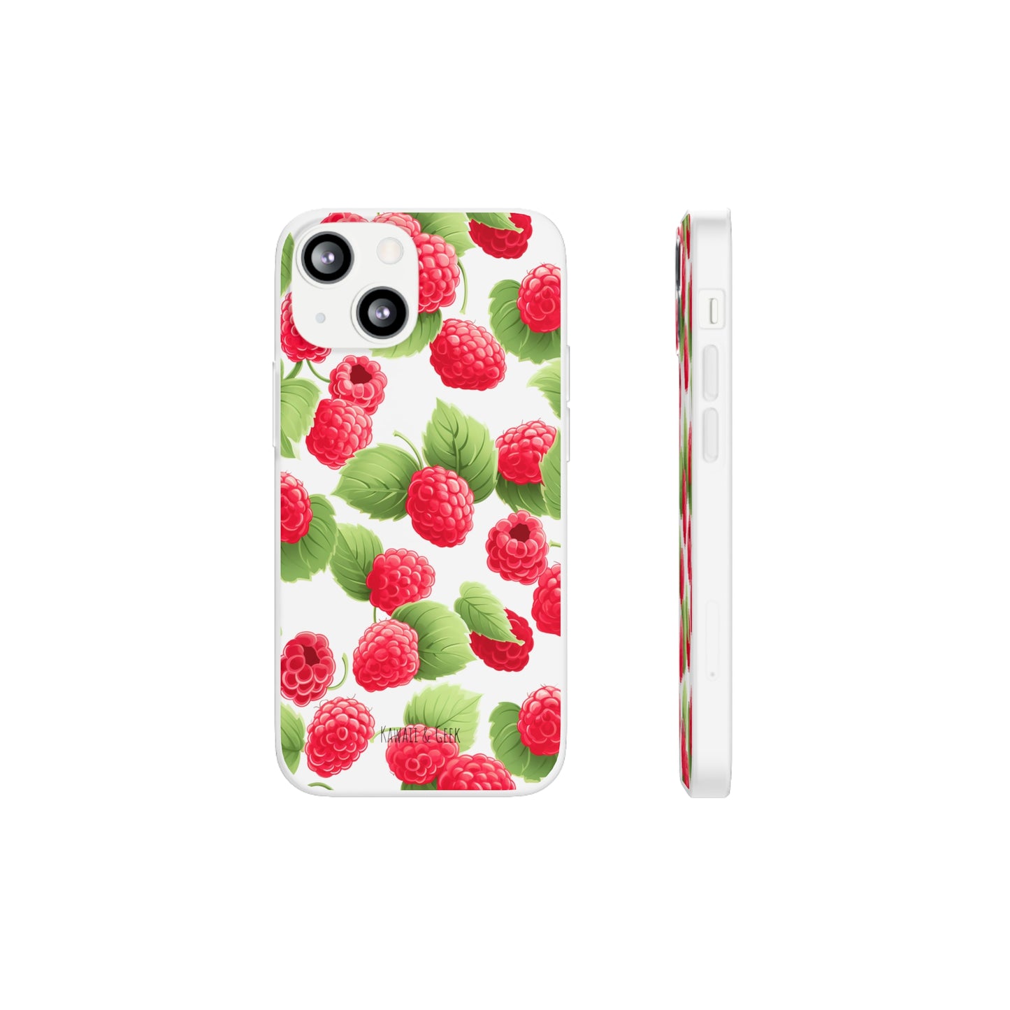 Raspberry Delight: Transparent Flexi Phone Case