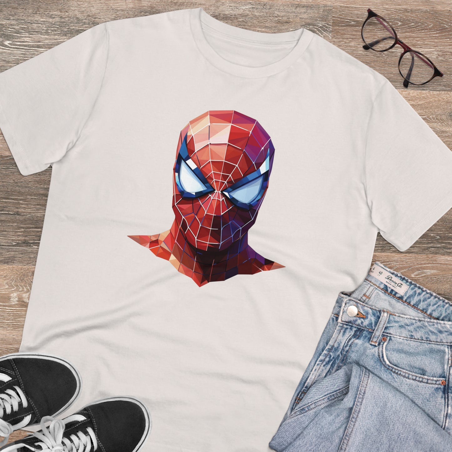 Spider-Man Polygonal Geometric T-Shirt - Swing into Stylish Adventure